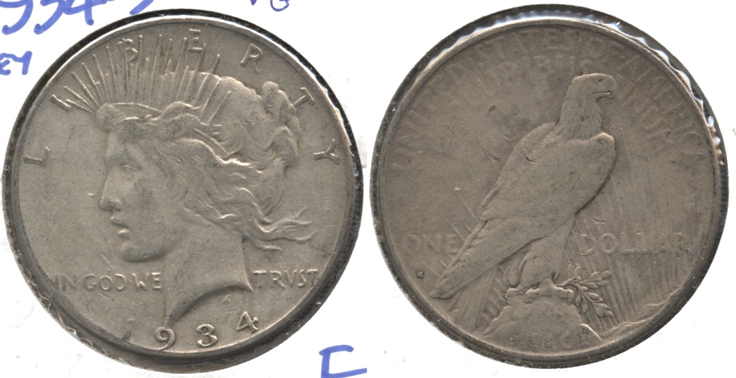 1934-S Peace Silver Dollar VG-8 #i