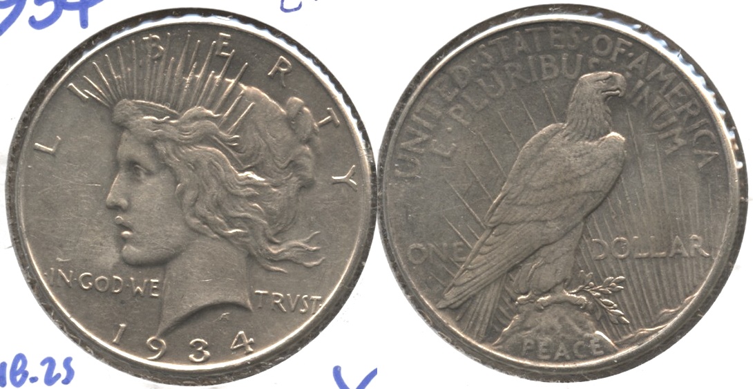 1934 Peace Silver Dollar EF-40 #a