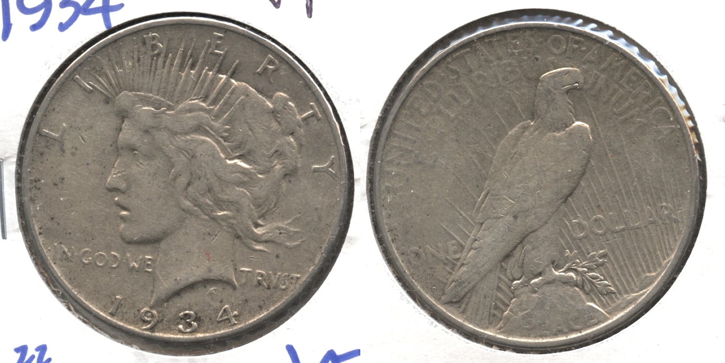 1934 Peace Silver Dollar VF-20 #d