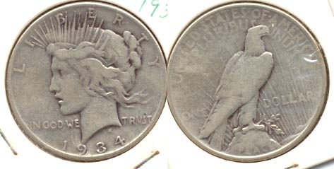 1934-D Peace Silver Dollar Fine-12