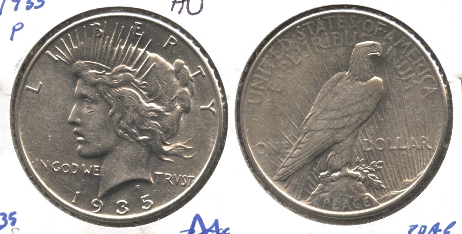 1935 Peace Silver Dollar AU-50 #f