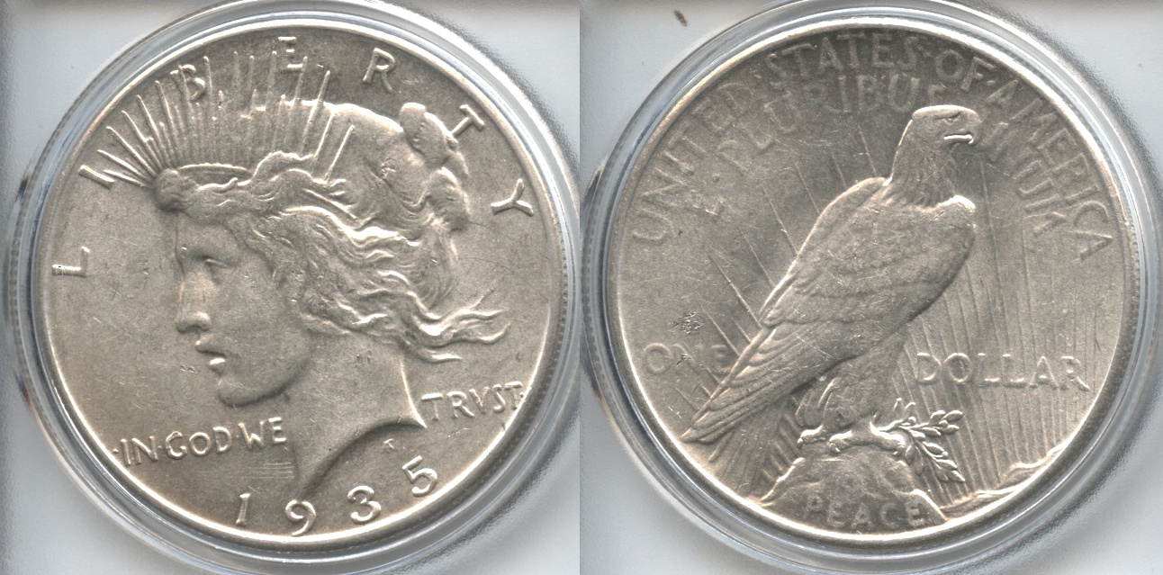 1935 Peace Silver Dollar AU-55 #c