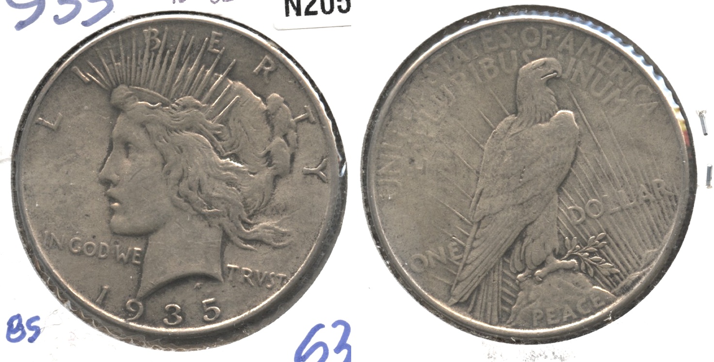1935 Peace Silver Dollar MS-62