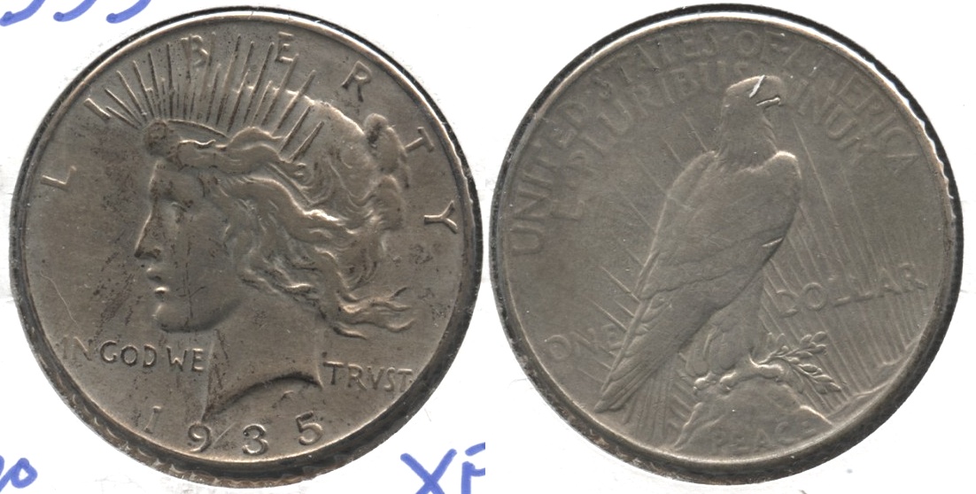 1935 Peace Silver Dollar VF-20 #a