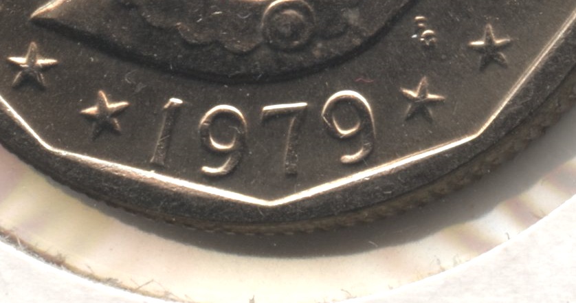 1979-P Near Date Anthony Dollar Mint State Close Up