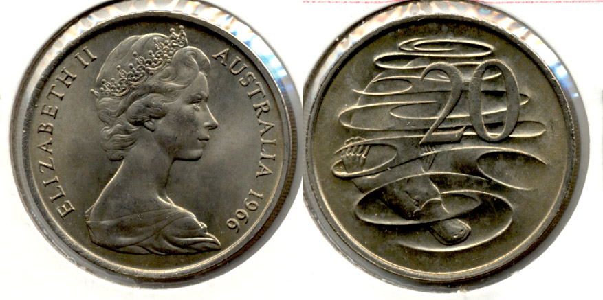1966 Australia 20 Cents MS-63