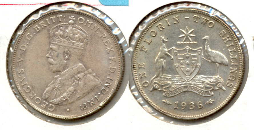 1936-M Australia Florin EF-40