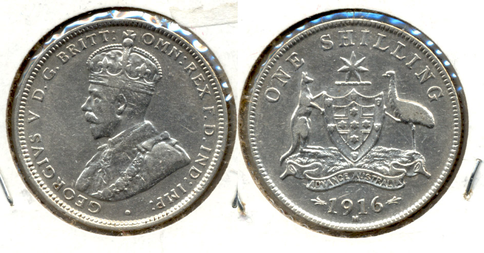 1916-M Australia Shilling VF-30