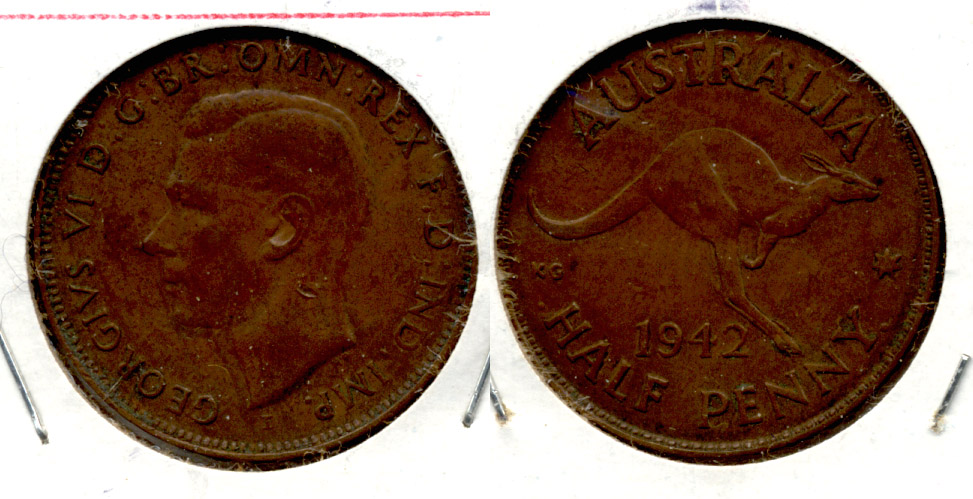 1942 Australia Half Penny VF-20