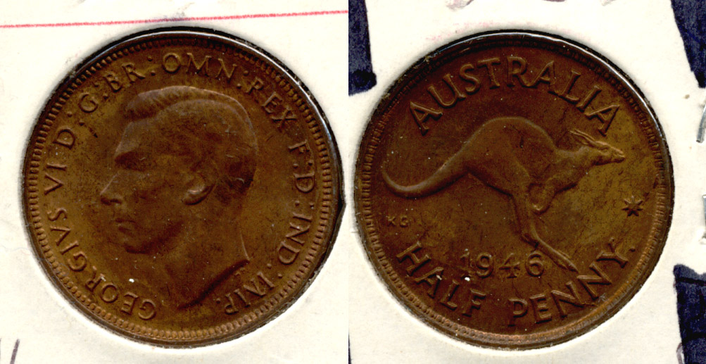 1946 Australia Half Penny EF-40