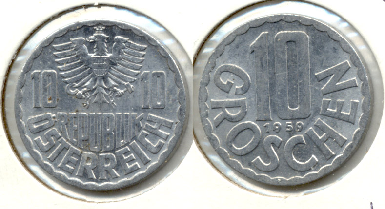 1959 Austria 10 Groschen MS