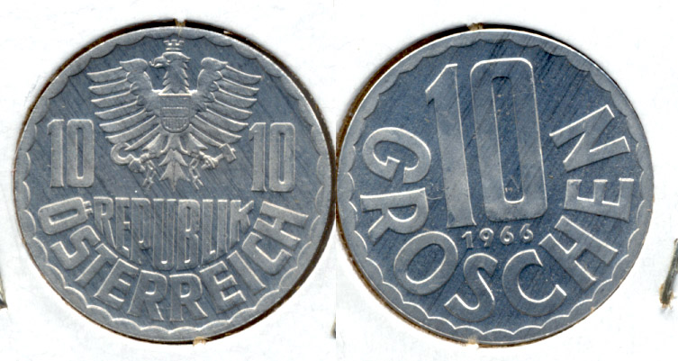 1966 Austria 10 Groschen Proof