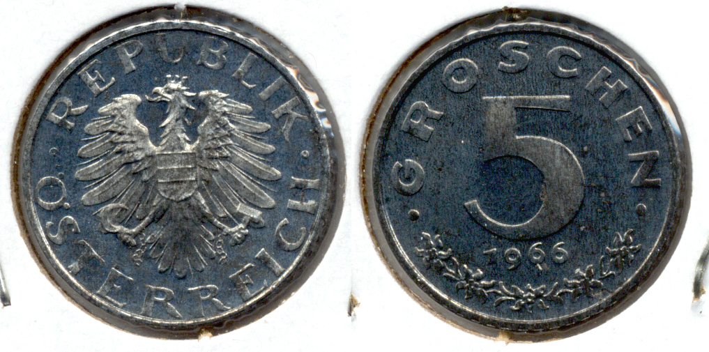 1966 Austria 5 Groschen MS