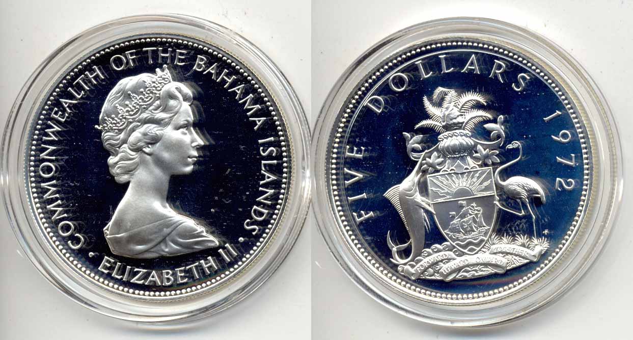 1972 Bahamas $5 Dollar Proof
