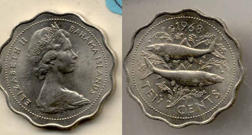 1968 Bahamas 10 Cents MS