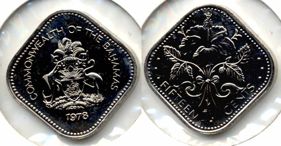 1978 Bahamas 15 Cents Prooflike