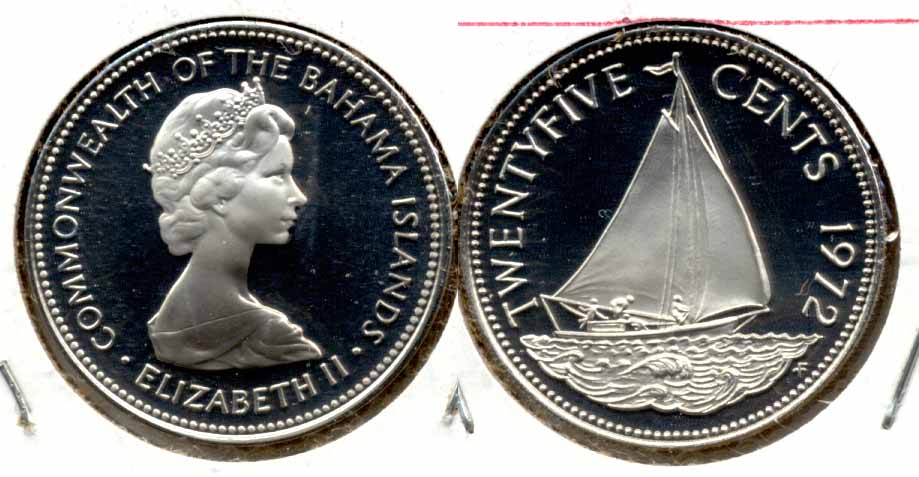 1972 Bahamas 25 Cents Proof