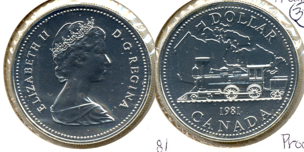 1981 Trans Canada Railroad Canada 1 Dollar Proof