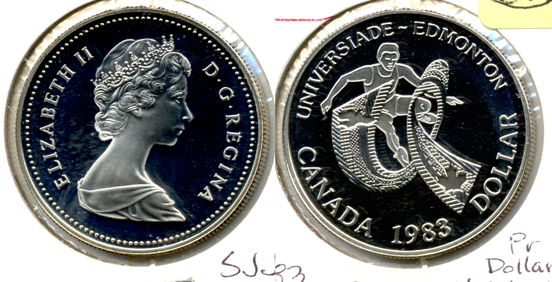 1983 University Games Edmonton Canada 1 Dollar Proof