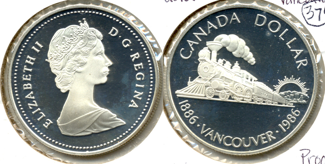 1986 Vancouver Canada 1 Dollar Proof