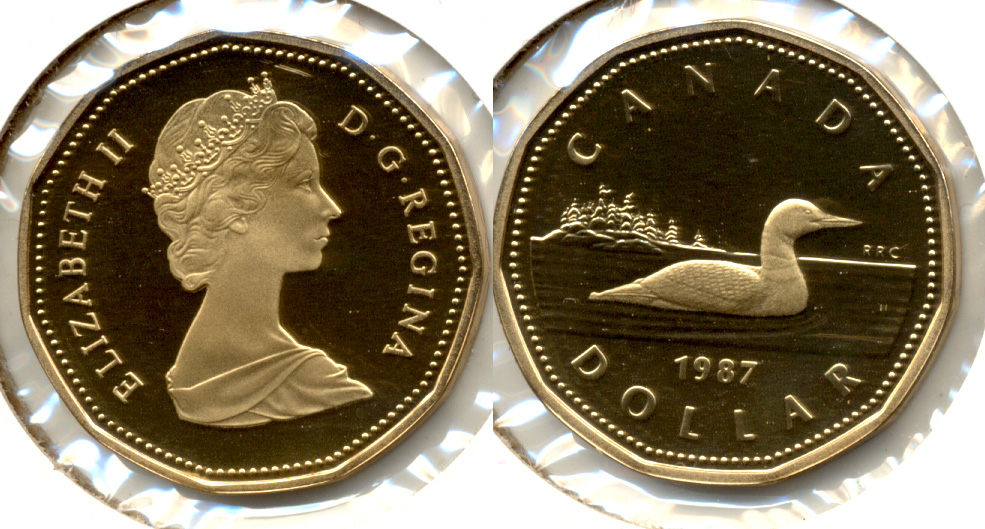 1987 Loon Canada 1 Dollar Proof