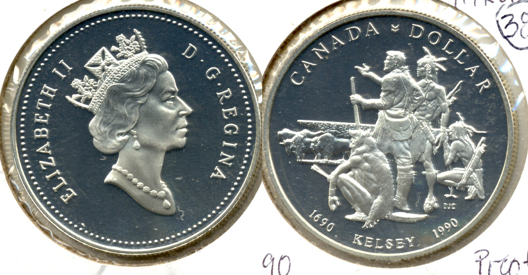 1990 Henry Kelsey Canada 1 Dollar Proof