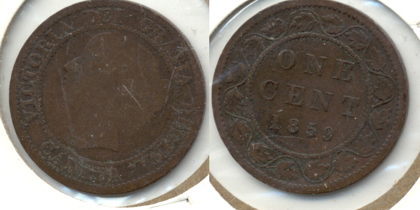 1859 Canada 1 Cent Good-4