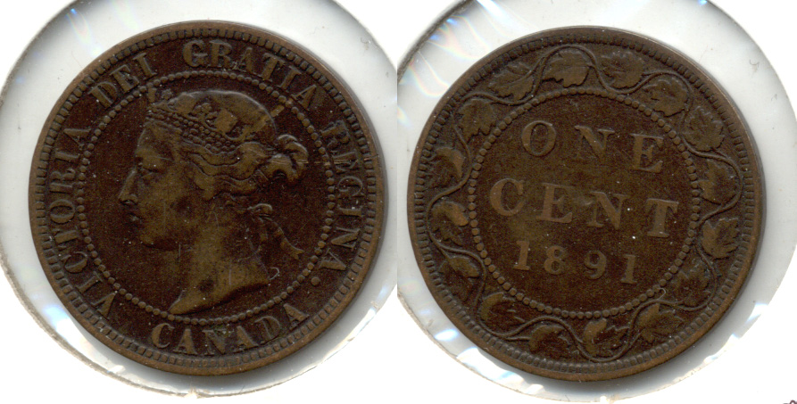 1891 Large Date Canada 1 Cent Fine-12