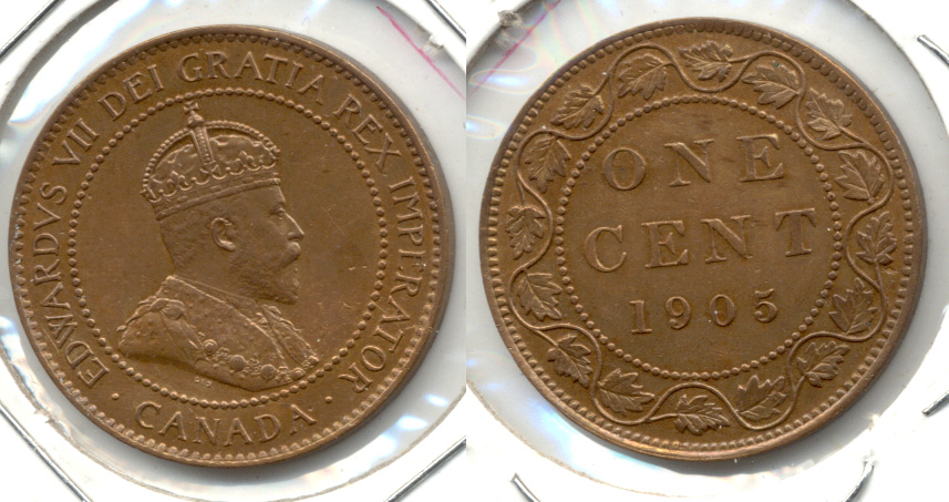 1905 Canada 1 Cent AU-50