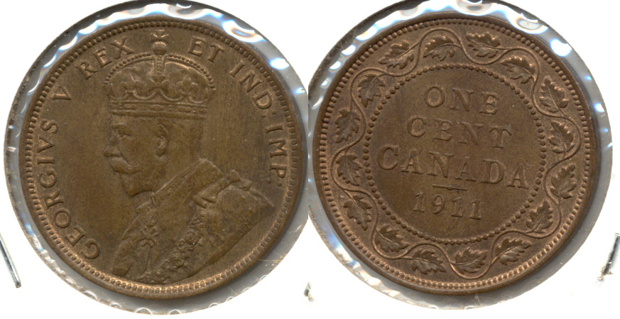1911 Canada 1 Cent AU-58