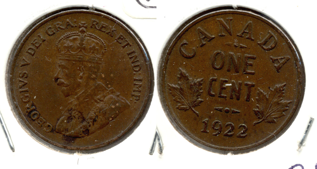 1922 Canada 1 Cent EF-45