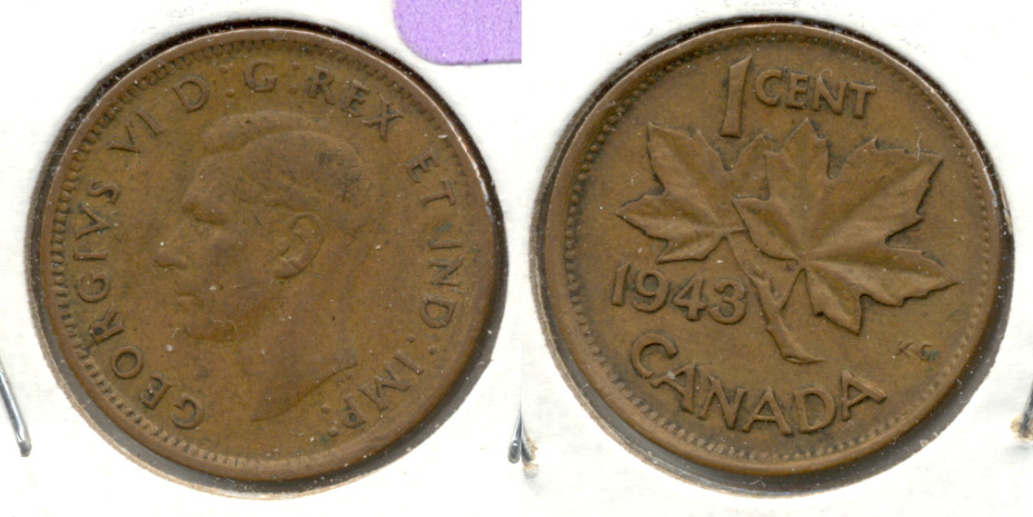 1943 Canada 1 Cent VG-8