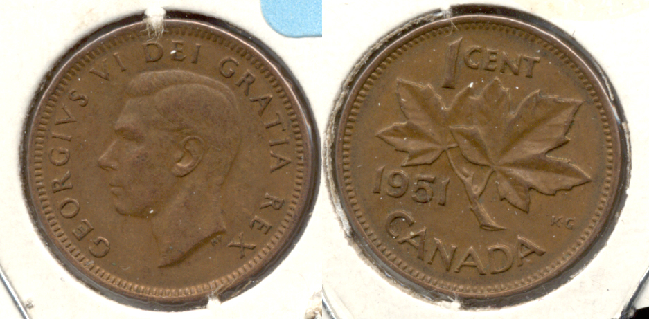 1951 Canada 1 Cent VF-20