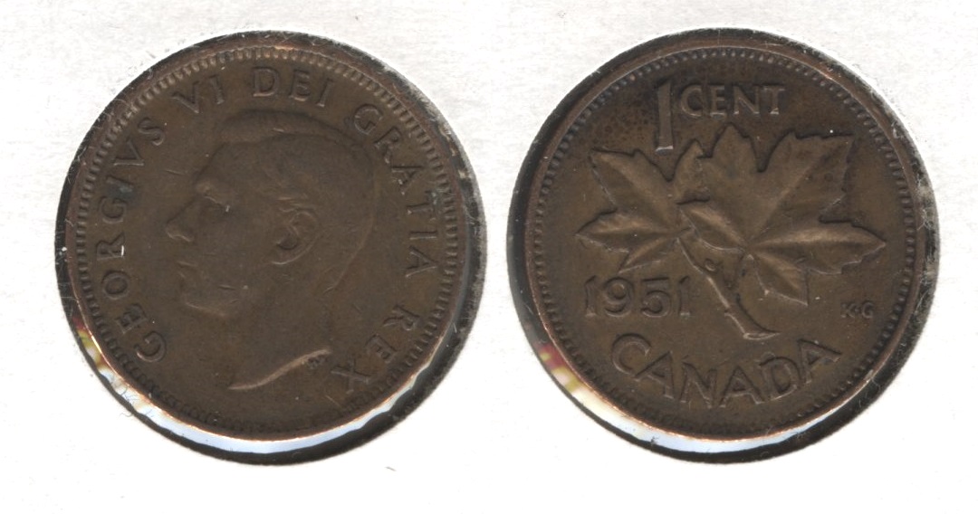 1951 Canada 1 Cent VF-20 #a