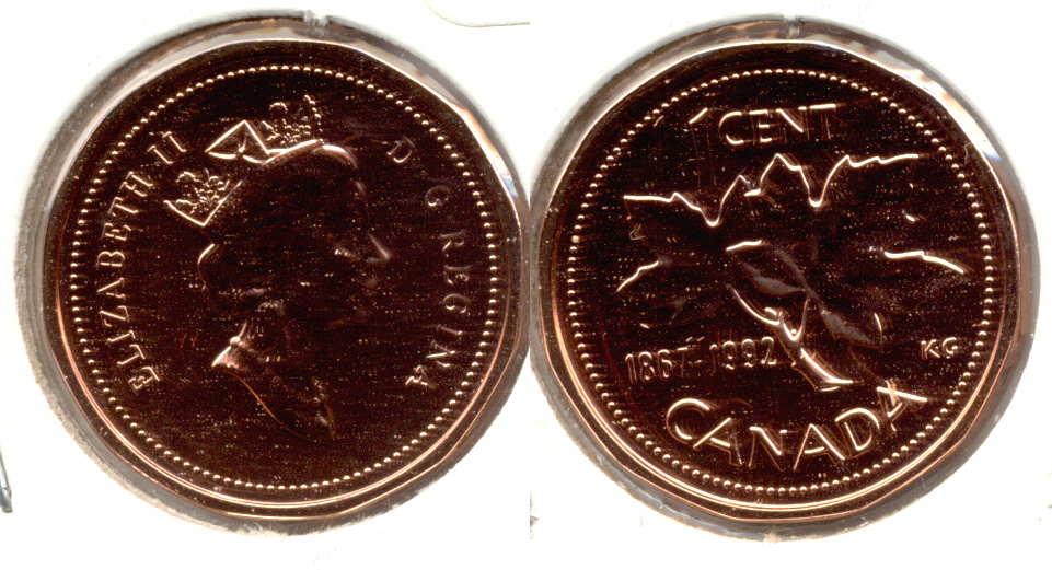 1992 Canada 1 Cent Prooflike