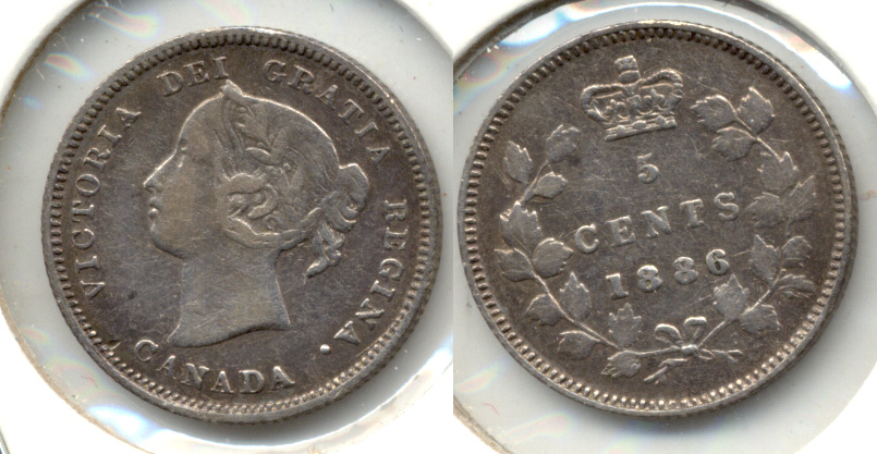 1886 Canada 5 Cents VF-20