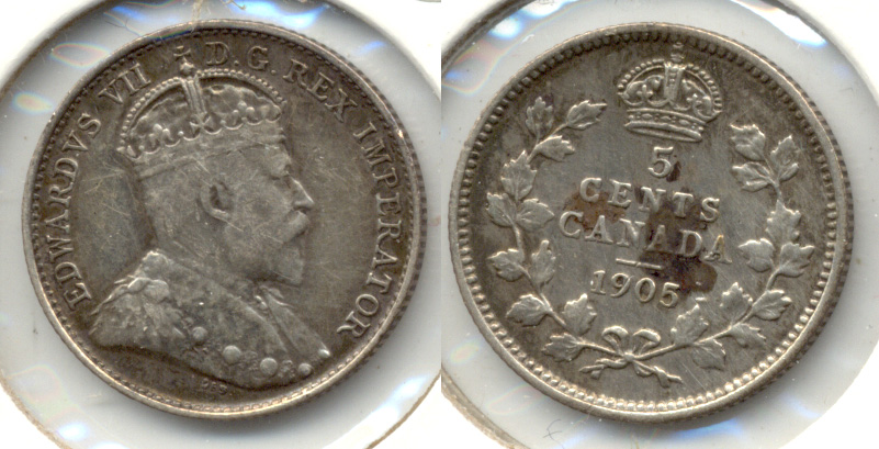 1905 Canada 5 Cents VF-20