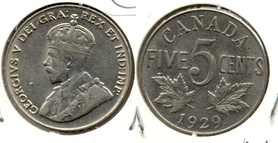 1929 Canada Nickel VF-30