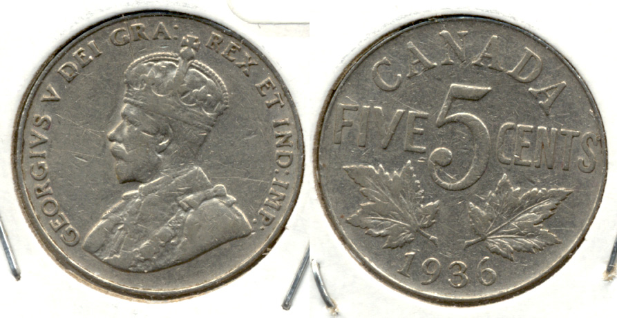 1936 Canada Nickel VF-20