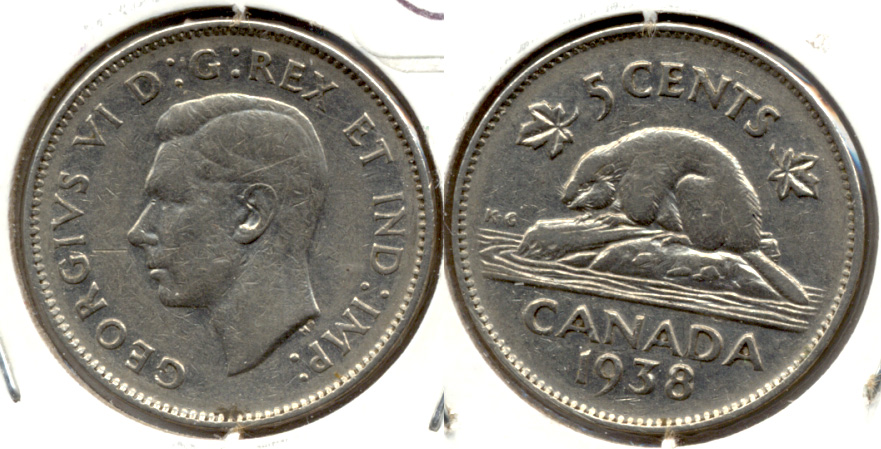 1938 Canada Nickel VF-20