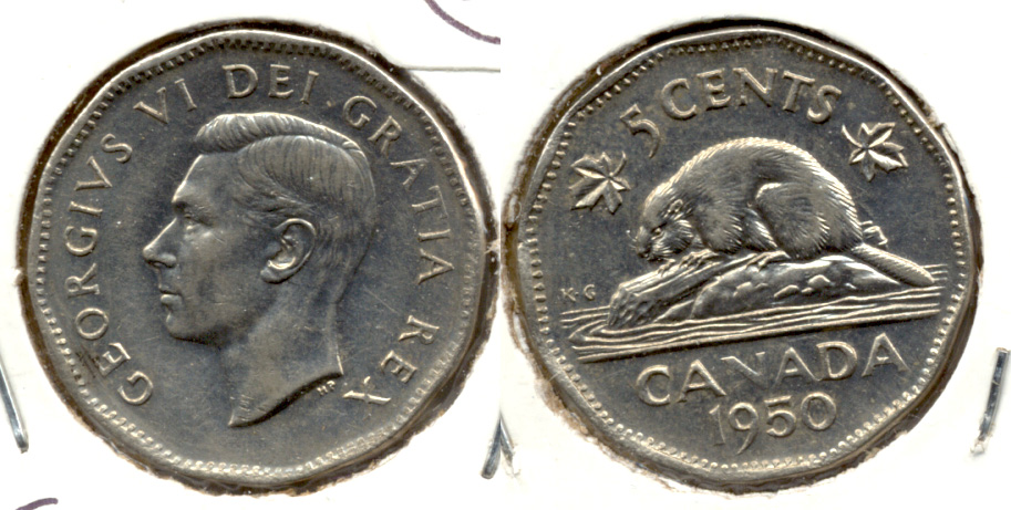 1950 Canada Nickel AU-50