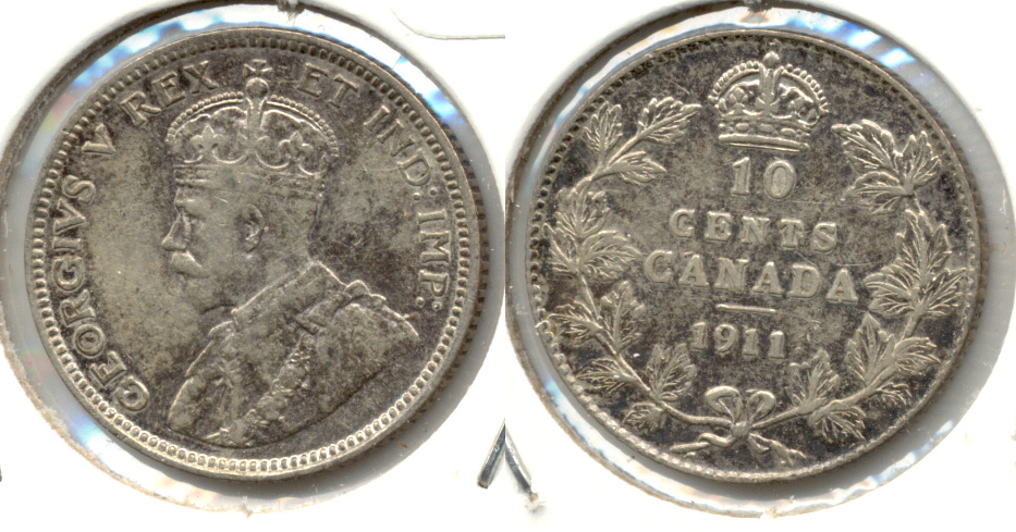 1911 Canada Dime VF-30