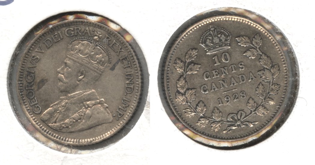 1928 Canada Dime AU-50