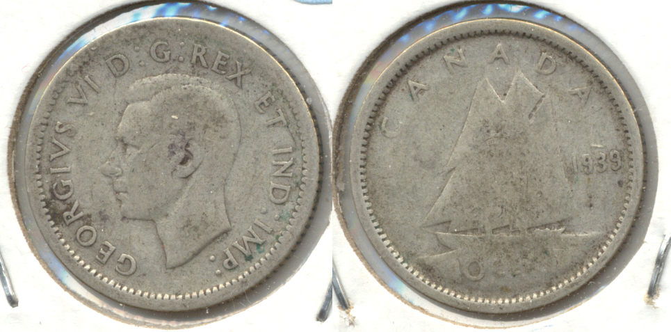 1939 Canada Dime Good-4