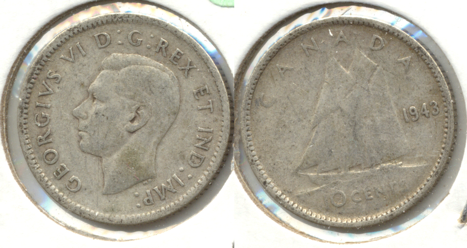 1943 Canada Dime VG-8