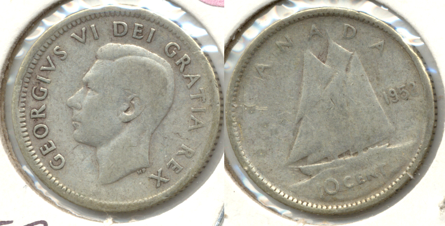 1952 Canada Dime VG-8