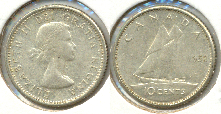 1958 Canada Dime EF-40