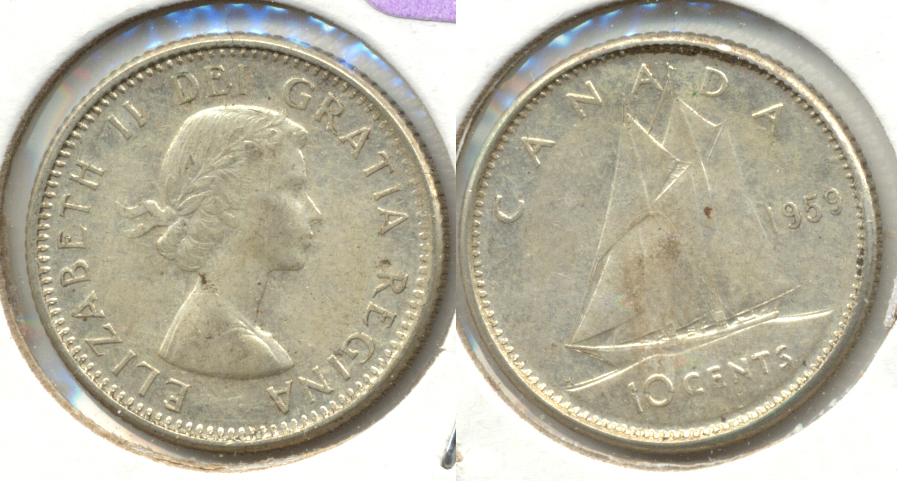 1959 Canada Dime EF-40