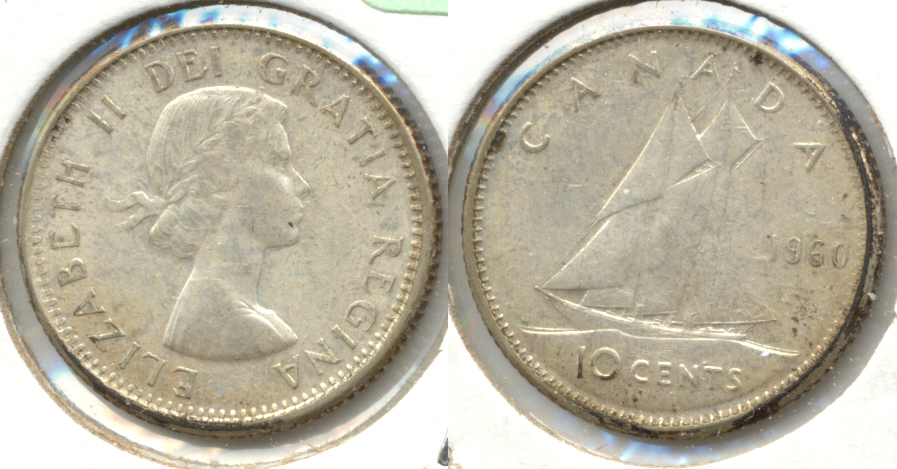 1960 Canada Dime VF-20