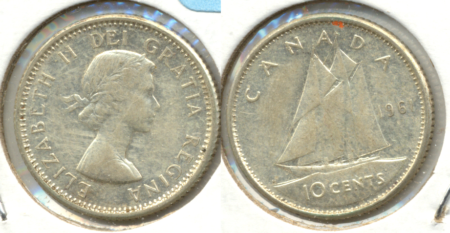 1961 Canada Dime EF-40